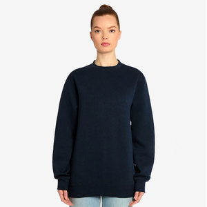 Sweat-shirt en tricot ample bleu marine, pull vintage uni, unisexe, col rond, tricoté, hauts en tricot, sweat-shirt - Product Image 4