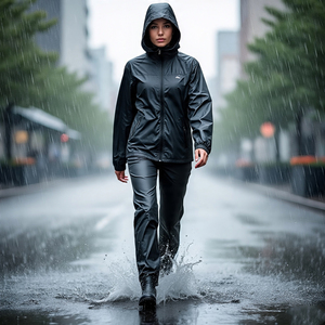 Chándal corto cortavientos de alta calidad, chaqueta recortada para lluvia para mujer, pantalones impermeables, traje cortavientos, ropa de calle, trajes cortos - Product Image 5