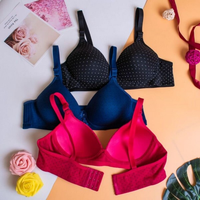 Sujetador Sexy Sin Costuras Push-Up de Encaje Gótico con Botones y Patrón Bordado Tallas Grandes para Mujer Crop Top Acolchado Lencería