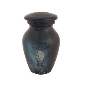 Butterfly Printed <b>Keepsake</b> Urn Blue Color in Brass Metal Funeral <b>Ashes</b> Urn Indian Manufacturer Wholesalers - Product Image 2