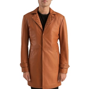 เสื้อโค้ทหนังยาวผู้ชาย หนังแท้คุณภาพสูง เสื้อโค้ทหนังสั่งตัด แฟชั่นล่าสุด แจ็คเก็ตผู้ชายสั่งทำพิเศษ ปี 2026 - Product Image 6