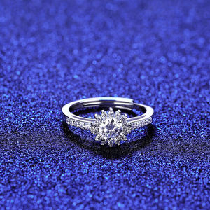 NOVAMART Fine Moissanite <b>Ring</b> for Women 0.5 Ct Eternal Bloom 925 Sterling <b>Silver</b> <b>Adjustable</b> GRA Certified Wholesale Export - Product Image 6