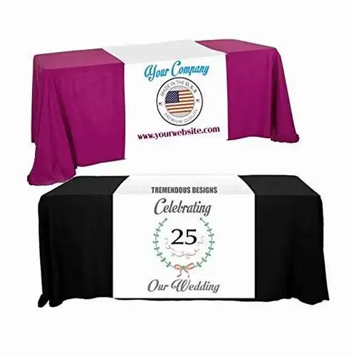 Produits de promotion de l'innovation Textiles et tissus Chemin de table personnalisé avec logo commercial ou votre texte Nappe personnalisée