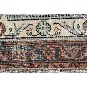 Traditional Beige Green 2.1 X 2.1ft Woolen Aubusson Living Carpet Patchwork Rectangle Turkish <b>Rug</b> for Hallway Bedside Latex - Product Image 5