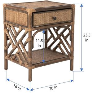 Table de chevet design Chippendale brun antique Armoire de chevet moderne en bois massif pour meubles de chambre à coucher d'appartement - Product Image 2