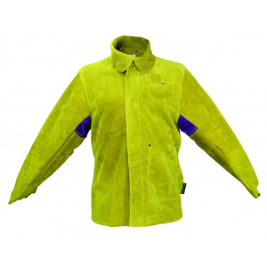 Protección de seguridad de servicio pesado Chaqueta de soldadura de puño de cuero de vaca dividida de cuerpo de algodón resistente al fuego azul Servicio de OEM y ODM - Product Image 2