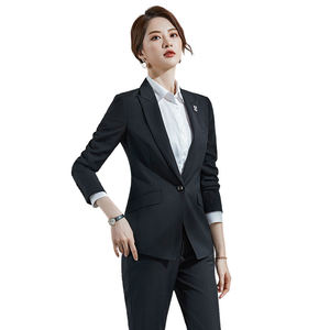 Women's Casual Office Business <b>Suit</b> Set V-Neck Blazer Double Breasted Button Closure XL Size Solid Knitted <b>Pants</b> Formal Wear - Product Image 5