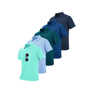 Chemises polo pour hommes à manches longues personnalisables pour le printemps/été, tissu jersey respirant avec motif uni à col montant - Product Image 6