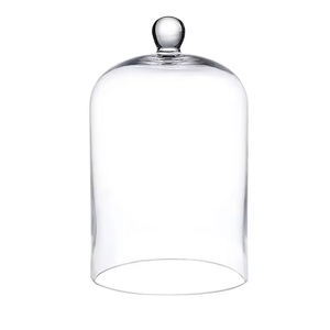 Hand Blown Clear <b>Glass</b> <b>Cloche</b> Dome Decorative <b>Glass</b> Cover With Wooden Base at Low Price - Product Image 1