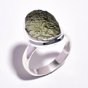 Anillo de piedras preciosas de moldavita de Plata de Ley 925, joyería hecha a mano, anillos al por mayor hechos a medida para mujeres y niñas - Product Image 2