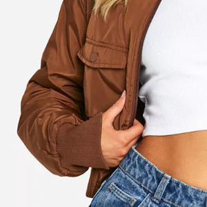 Professional Manufacturers Made Women Bomber Jackets <b>For</b> Online <b>Sale</b> Plain Blank Thin <b>Zipper</b> Women Bomber Jackets - Product Image 6