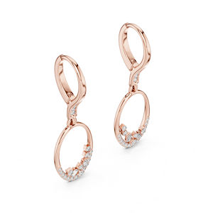 Boucles d'oreilles en or blanc 14 carats avec diamants de laboratoire ronds et taille bug pour femmes, cadeau de mariage ou d'anniversaire de luxe certifié, élégant - Product Image 3