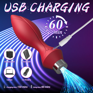 Plug anal vibrant sans fil lumineux avec télécommande, jouet sexuel coloré pour couples - Product Image 2