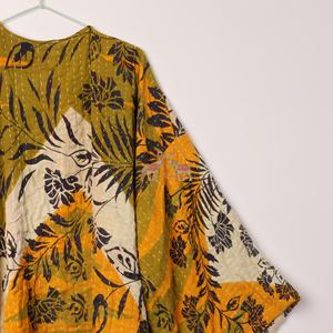 Veste Kimono Kantha Vintage pour femmes Robes Boho Vêtements de plage Longueur Midi Tissé à la main Vêtements Vintage en gros - Product Image 5