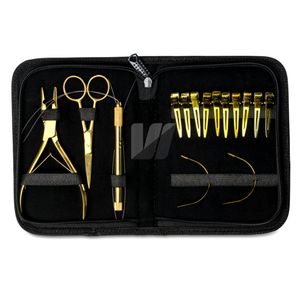 Venta caliente de 10 piezas de oro negro de grado quirúrgico de acero inoxidable juego de alicates para extensiones de cabello de alta calidad accesorios para extensiones de cabello - Product Image 2