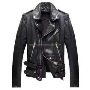 Chaqueta de Cuero Genuino para Hombre, Otoño Invierno, Estilo Casual, Secado Rápido y Transpirable - Product Image 5