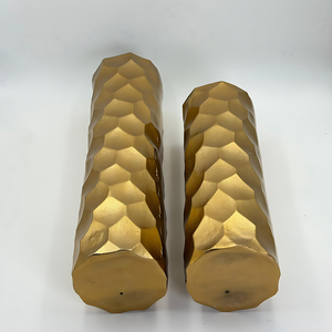 แจกันดอกไม้อลูมิเนียมชุบทองคุณภาพสูงแบบใหม่ ชุด 2 ชิ้น ดีไซน์หรูหราทำมือ สำหรับตกแต่งบ้านและสวน - Product Image 3