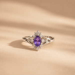 Bague géométrique en topaze plaquée platine et rhodium, sertissage invisible, style vintage, cadeau idéal - Product Image 4