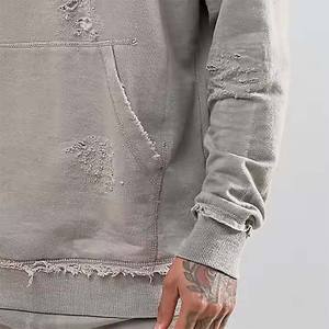 Sweat à capuche unisexe pour homme de haute qualité, sur mesure, en coton 100% écologique, coupe ajustée, délavé à l'acide, brodé, imprimé effet soleil délavé, pour l'hiver - Product Image 3