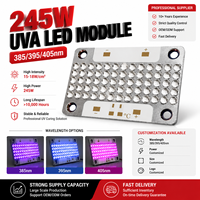 Fournisseur professionnel 245W 385nm 395nm 405nm 48*33mm 15-18W/cm2 LED UVA Module UV LED Array COB LED Chip Module pour le durcissement UV