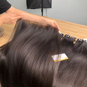 Venta al por mayor de mechones de cabello humano en bruto de un solo nudo superfino de encaje HD cierre frontal mejor calidad extensiones de cabello humano competitivo - Product Image 1