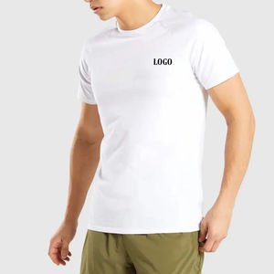 เสื้อยืดผู้ชายแบบแห้งเร็วทรงหลวมไซส์ใหญ่พิเศษพิมพ์ลายโลโก้แขนสั้นแบบถัก - Product Image 4