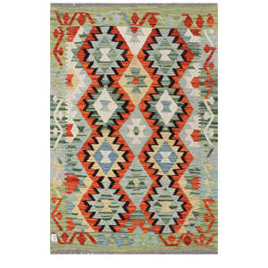 Alfombra Kilim de Maimana, Afganistán, 145 x 97 cm, Alfombras y Juegos de Alfombras - Product Image 1