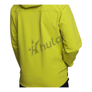 Veste d'hiver softshell sportive mince personnalisable pour hommes avec capuche chaude coupe-vent fermeture à glissière méthode de tissage non tissé - Product Image 5