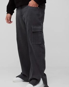 Design <b>Men</b> <b>Jeans</b> Wholesale Custom Manufacture High Quality Brand Ripped Black Denim <b>Jean</b> <b>Elastic</b> <b>Waist</b> Mid Loose Fit Comfortable - Product Image 4