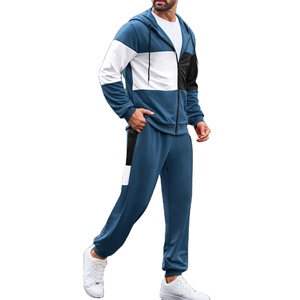 Ensemble 2 pièces respirant 100% coton avec fermeture éclair Sweat-shirt et pantalon de survêtement pour homme Impression personnalisée du logo Jogging Ensembles de survêtement Unisexe - Product Image 2