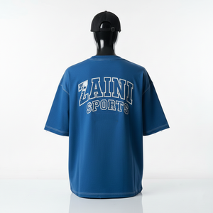 Camiseta de Hombre, Corte Cuadrado, Tela de Jersey de Algodón de Alta Calidad, 240 GSM, Transpirable, Azul, Estilo Urbano, Estampado, Camisetas para Hombre - Product Image 2