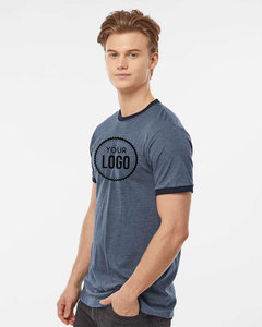 Personalizado en blanco liso Tultex 246 Unisex fino Jersey Ringer camiseta hombres y mujeres suave cuello redondo para marca camiseta para hombres - Product Image 3
