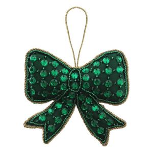 Magnifique porte-clés et accessoires de sac brodés de perles de graines de cerisier rouge et vert, design cerise, fabriqués en Inde - Product Image 4