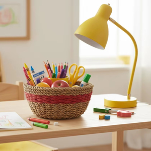 Seagrass Jute Bol Rouge Naturel Vaisselle Repas Présentation Décor Écologique En Gros Produits Vietnamiens - Product Image 3