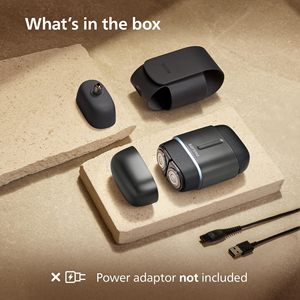 Afeitadora Eléctrica Inalámbrica Rotativa, Uso en Seco y Húmedo, Triple Cuchilla, Estuche de Viaje, Resistente al Agua IPX7, Idioma de Funcionamiento Alemán, Afeitadora Facial - Product Image 4