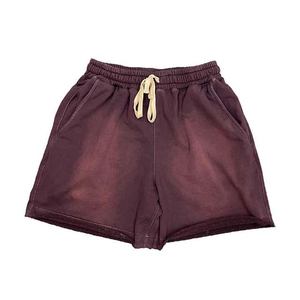 Vêtements pour hommes Short délavé à l'acide Short de jogging d'été en coton avec cordon de serrage pour hommes - Product Image 1