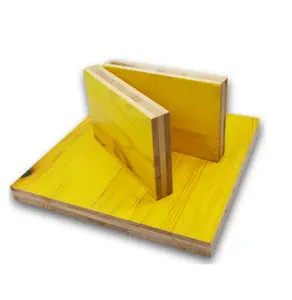 Hot Sale 500*2500 yellow 3 ply Formwork Phenolic Plywood construction shuttering panels