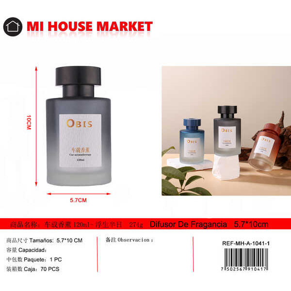 120ml Car Aroma Diffuser with Long Lasting Floating Noon Feature Intense Car Air Freshener Perfume Alloy Material Liquid Type