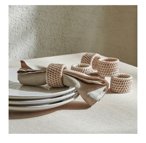 Rond de serviette en rotin Décorations de table de ferme rustique pour les fêtes Décorations de table à manger Rond de serviette - Product Image 1