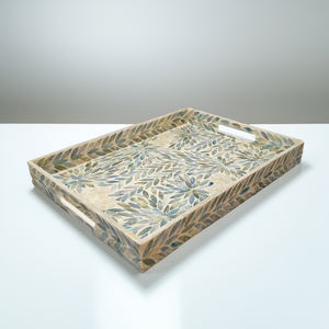 Plateau d'incrustation de nacre du Vietnam fait à la main élégant plateau de service écologique pour le décor de restaurant de maison d'hôtel-SM2081 - Product Image 3