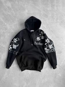 Haute qualité 500G 100% coton bouffée impression hiver Streetwear Double couche sweat à capuche avec broderie Logo personnalisé vente directe - Product Image 6