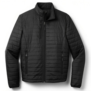Veste matelassée à capuche brodée pour homme, logo personnalisé, manteau d'hiver fin et chaud, streetwear, vente en gros, veste de ski sportive - Product Image 4