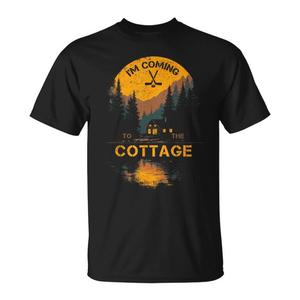 T-shirt Grafica Astratta Unica 'I'm Coming to the Cottage' - Abbigliamento Promozionale Elegante - Product Image 1