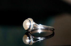 แหวนมุกธรรมชาติ925ทำด้วยมือเงินแท้เครื่องประดับหินสีขาวแหวนของขวัญแบบเรียงซ้อนสำหรับเธอ - Product Image 5