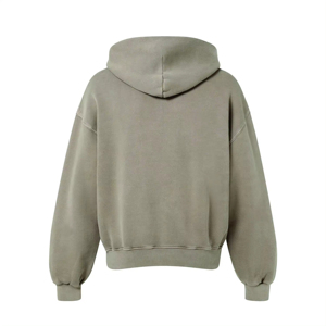 Sweat à capuche en coton à fermeture éclair surdimensionné avec lavage à l'acide au soleil surdimensionné en molleton personnalisé Fabricant OEM vierge (PayPal vérifié) - Product Image 2