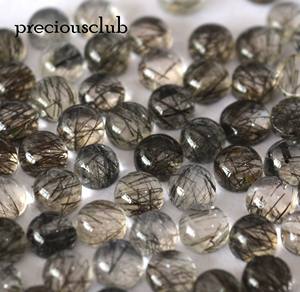 หินควอทซ์รูไทล์สีดำธรรมชาติทรงหลวมทรงกลมขนาด8มม. สีดำ - Product Image 1