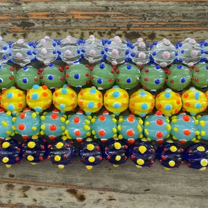 Perles de verre rondes de travail de lampe de Murano de couleurs mélangées pour la fabrication de bijoux - Product Image 4