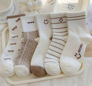 Vintage Graphic Crew <b>Socks</b> Streetwear Style Breathable Cotton Daily Wear Trendy Design For Fashion Brands Retail Wholesale - Product Image 6