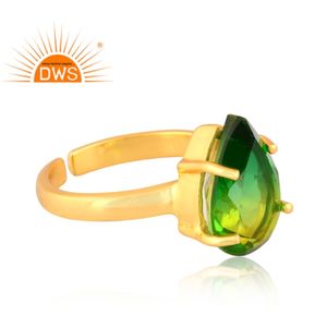 Superventas plata esterlina Natural Bio cromo diópsido doblete cuarzo piedra preciosa anillo ajustable joyería para mujer regalo para ella - Product Image 3