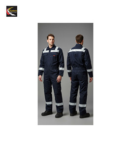 Tiras reflectantes de algodón 80%, mono de manga larga de una pieza, ropa de trabajo bordada, traje de protección laboral para ropa de soldadura - Product Image 4